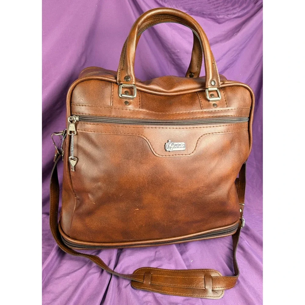 VTG Dresner Soft Shell Faux-Leather Luggage w/Keys Expandable 16 to 24